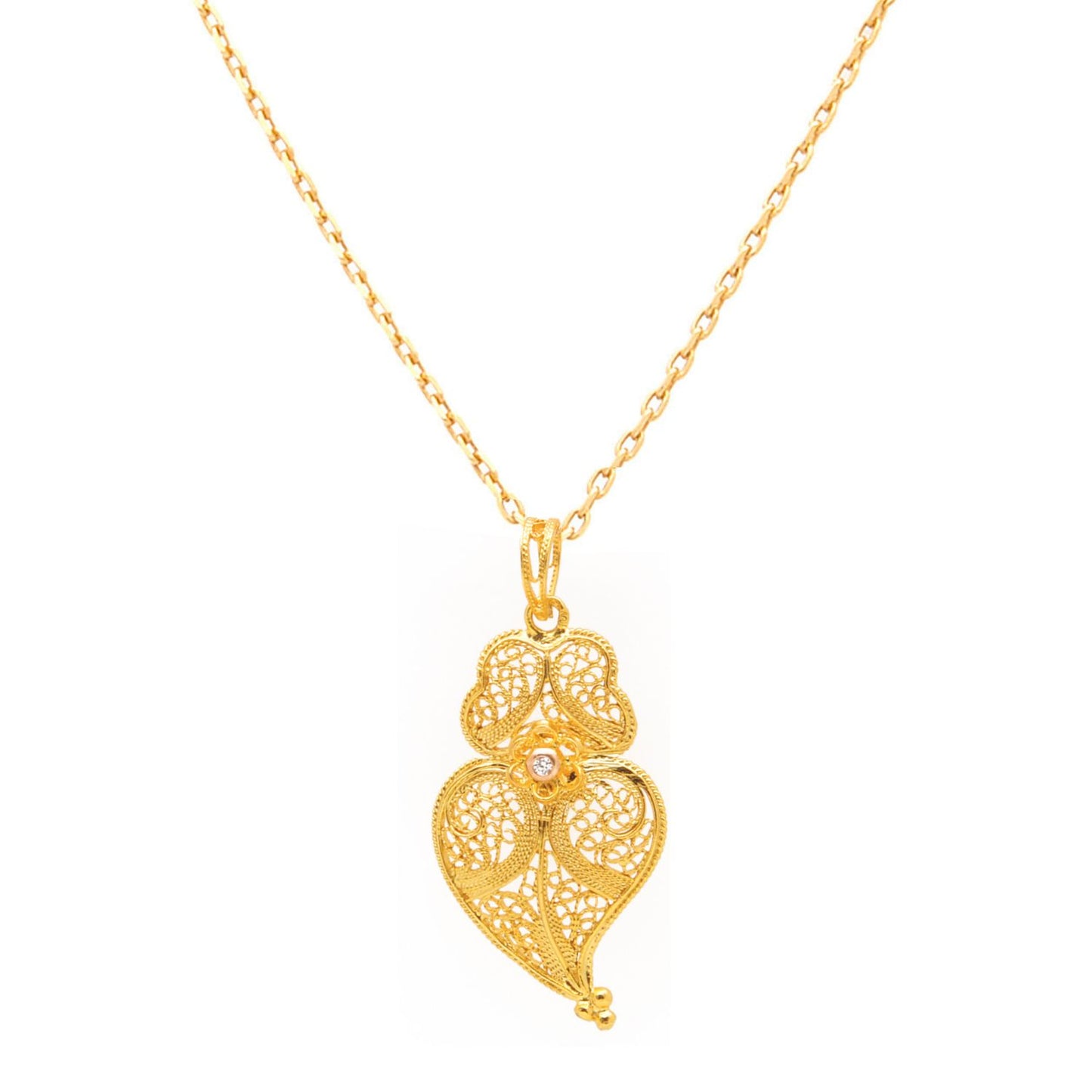 Collar Corazón de Viana M de Oro 19,2Kt y Diamantes