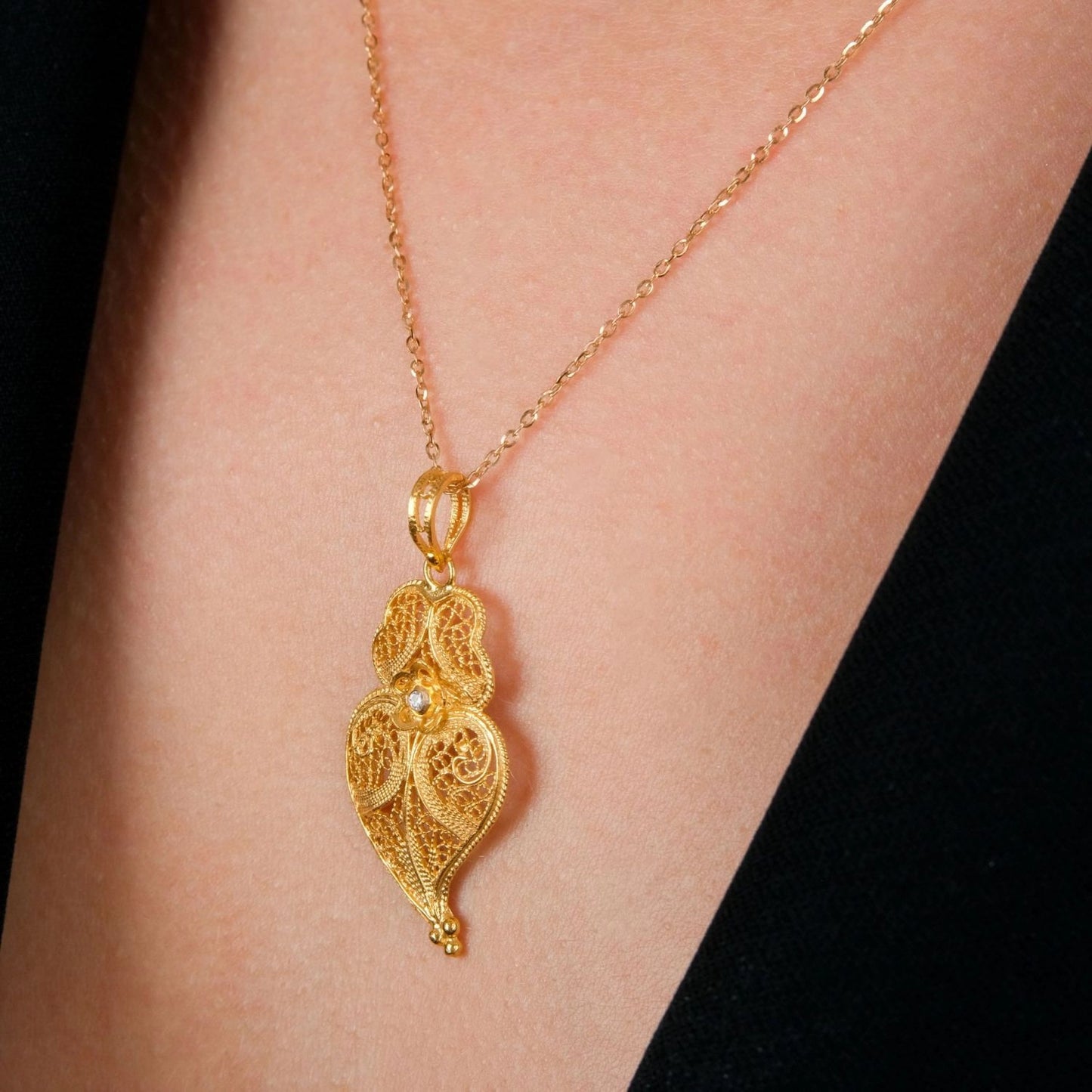 Collar Corazón de Viana M de Oro 19,2Kt y Diamantes