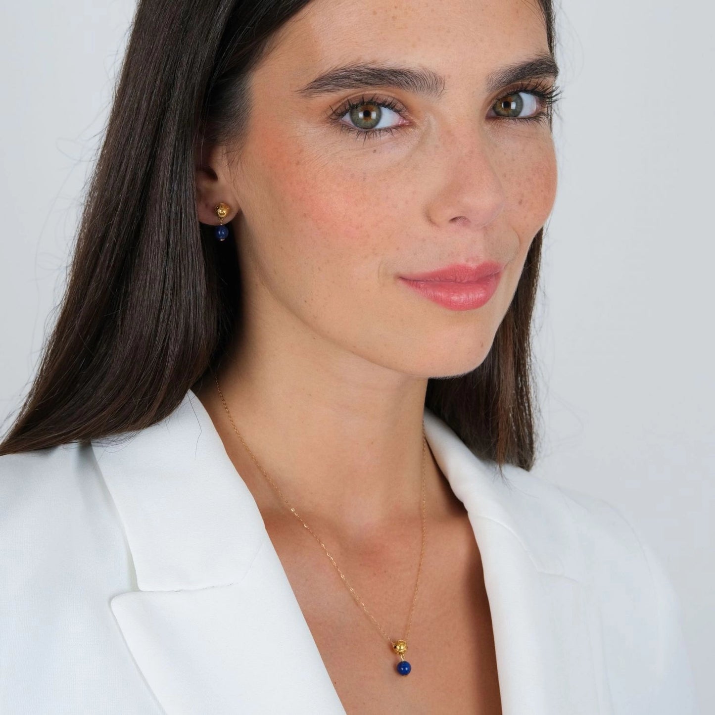 Pendientes Conta de Viana de Oro 19,2Kt con Lapislázuli