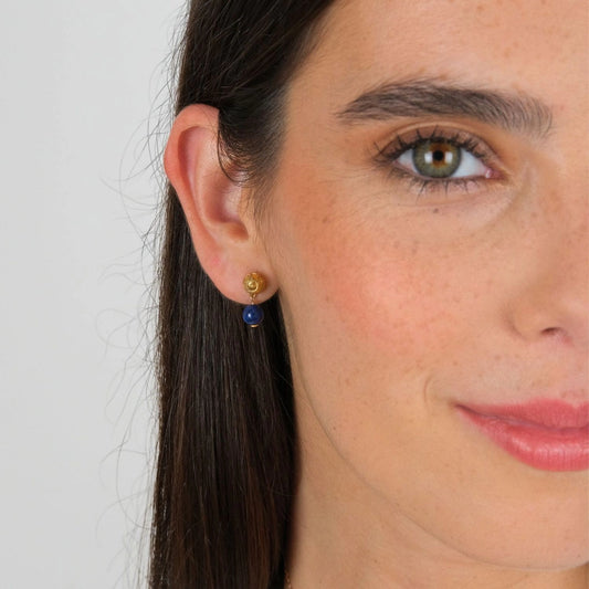 Pendientes Conta de Viana de Oro 19,2Kt con Lapislázuli