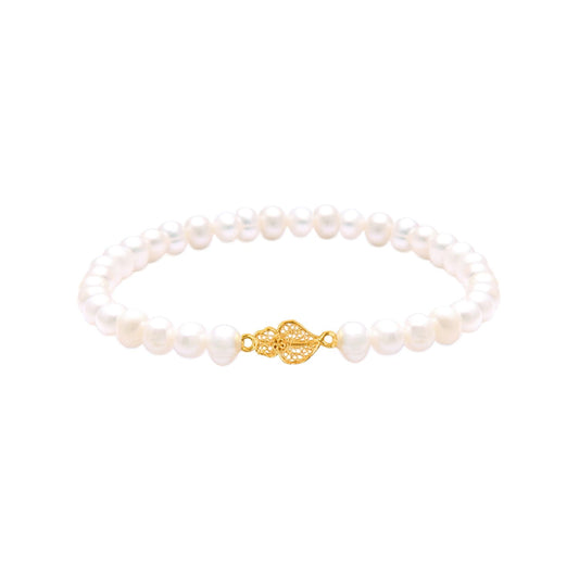 Pulsera Corazón de Viana de Oro 19,2Kt con Perlas