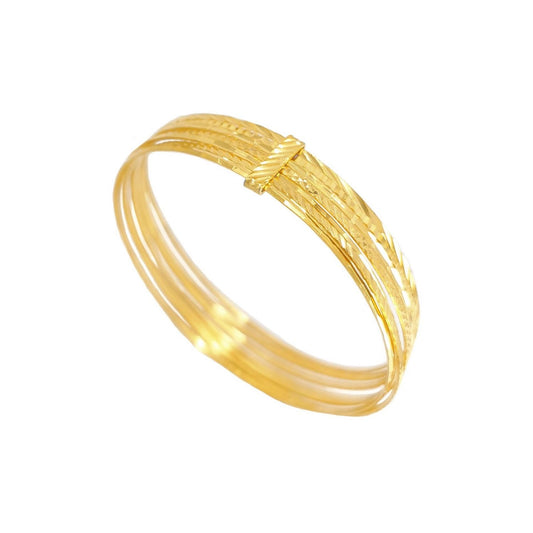 Pulsera Siete Brazaletes de Plata Bañada en Oro